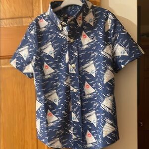 ISO Vineyard vines Shirt Button-down Nautical Blue White Sailboats Boys size 10